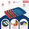 Bakken- Swiss BAKKEN 3-Piece Nonstick Baking Pan Set, Carbon Steel, PFOA-Free, Oven Safe, 450 DegF, Blue Marble BKWAV3PBLUE - alternate 5