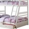 Homeroots White Twin Over Full Wood Bunk Bed With Storage 285311 - alternate 2