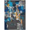 Homeroots 3' X 5' Charcoal Copper And Teal Blue Abstract Washable Indoor Outdoor Area Rug 599544 - alternate 5