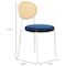 Leisuremod Euston Dining Chair with Velvet Seat and White Steel Frame in Navy Blue ECW17NBU - alternate 5