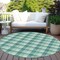 Homeroots 8' Blue And Green Round Plaid Washable Indoor Outdoor Area Rug 601436 - alternate 4