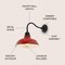 Jonathan Y Aurora 12.3 in. 1-Light Farmhouse Industrial Iron LED Gooseneck Arm Outdoor Sconce, Red JYL7613E - alternate 3