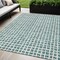 Homeroots 5' X 8' Teal Blue And Ivory Geometric Washable Indoor Outdoor Area Rug 583319 - alternate 1