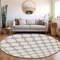Homeroots 8' Gray And Silver Round Polka Dot Washable Indoor Outdoor Area Rug 595231 - alternate 3