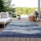 Homeroots 5' X 8' Light Blue And Dark Blue Abstract Washable Indoor Outdoor Area Rug 604966 - alternate 5