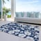 Homeroots 3' X 5' Navy Blue And Ivory Floral Washable Indoor Outdoor Area Rug 599898 - alternate 2
