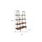 Homeroots 79" Black And Brown Metal and Solid Wood Four Tier Step Bookcase 475906 - alternate 3