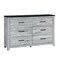 Homeroots 58" Gray Wood Six Drawer Double Dresser 564678 - alternate 3
