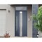 Vdomdoors Steel Door Deux 1717 Gray Graphite Transom Window Stainless Inserts Single Modern Painted-W36xH80+1 DEUX1717EXD-GRE-W36xH80+16-RH-O - alternate 3
