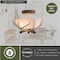 Vaxcel Lodge 12-in W Cream Rustic Antler Bowl Semi Flush Mount Ceiling Light Cream Glass CF33012NS - alternate 2