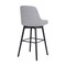 Homeroots 30" Light Gray and Black Fabric with Solid Wood Swivel Bar Height Bar Chair 534483 - alternate 4