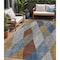 Homeroots 5' X 8' Gray Gold And Blue Argyle Washable Indoor Outdoor Area Rug 613694 - alternate 1