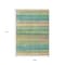Homeroots 9' X 12' Artichoke Green Peach And Teal Blue Striped Washable Indoor Outdoor Area Rug 631195 - alternate 2