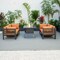 Leisuremod Chelsea 5-Piece Sectional Loveseat and Fireplace Set Black Aluminum with Orange Cushions CSFCBL-4OR - alternate 4