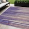 Homeroots 5' X 8' Purple Copper And Ivory Striped Washable Indoor Outdoor Area Rug 597284 - alternate 1