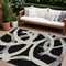 Homeroots 9' X 12' Black Ivory And Gray Abstract Washable Indoor Outdoor Area Rug 599110 - alternate 1