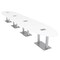 Skutchi Designs Oval Conference Table With Power Unit, 48 in W, 264 in L, White HAR-OVL-48X264-DOU-W960-ESIL - alternate 1