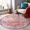 World Rug Gallery Vintage Inspired Machine Washable Non Slip Area Rug 8 ft Round Red 6029RED8RND - alternate 1