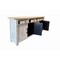 Homeroots 79in White Distressed Solid Wood Paneled Four Drawer Sideboard with Four Doors 634327 - alternate 2