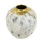 Homeroots 10" Ivory Gray And Gold Abstract Distressed Ceramic Round Table Vase 576731 - alternate 1