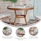 Flash Furniture Lourdes French Bistro 31.5in. Tbl, White and Gray PE Rattan, Glass Top, Bamboo Print Aluminum Frame SDA-AD641012-80-WHGY-NAT-GG - alternate 5
