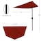 Pure Garden 9 Ft Semicircle Patio Umbrella, Red 50-145-R - alternate 3