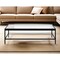 Homeroots 54" Clear And Black Glass And Steel Coffee Table With Shelf 521977 - alternate 1