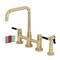 Kingston Brass Bridge Kitchen Faucet with Brass Sprayer, Polished Brass KS8282DKLBS - alternate 1