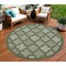 Homeroots 8' Green Round Geometric Indoor Outdoor Area Rug 572803 - alternate 4