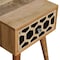 Homeroots 20" Black White And Brown Solid Wood Geometric Bone Inlay One Drawer Nightstand 651557 - alternate 5