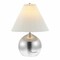 Jonathan Y Louisa 22.5" Mid-Century Modern Round Glass/Iron Pleated Shade LED Table Lamp, Smoke Gradient/Chrome JYL1139A - alternate 1