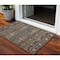 Homeroots 3' X 5' Chocolate Red And Gold Floral Washable Indoor Outdoor Area Rug 604641 - alternate 1