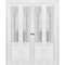 Sartodoors Sliding Closet Double Bi-fold Doors, Felicia 3309 White Silk with Frosted Glass, Sturdy Tracks Mol FELICIA3309DBF-BEM-96 x 96 (4* 24x96) - alternate 1