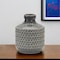 Homeroots 10" Gray Geometric Bud Terracotta Table Vase 516234 - alternate 3