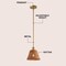 Jonathan Y Hattie 8.8 in. 1-Light Coastal Bohemian Metal and Woven Rattan LED Pendant Light, Gold Painting/Brown JYL5711A - alternate 3