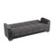 Homeroots 90" Gray Chenille Sleeper Sofa And Toss Pillows With Brown Legs 607123 - alternate 3