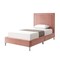 Homeroots Blush Solid Wood Twin Upholstered Velvet Bed with Nailhead Trim 544787 - alternate 2