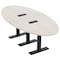 Skutchi Designs 8ft Conference Table With Power Unit | 6 Person Modular Oval Meeting Table | Harmony Series HAR-OVL-48X96-T.BK-K458-EBLK - alternate 1