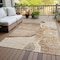Homeroots 10' X 14' Brown Beige And Taupe Floral Washable Indoor Outdoor Area Rug 582241 - alternate 3