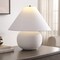 Homeroots 18" Off White Ceramic Round Table Lamp With White Cone Shade 546110 - alternate 3