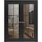 Sartodoors Solid French Double Doors Clear Glass, Lucia 2366 Matte Black and Aluminum Strips, Wood Solid Pane LUCIA2366DD-BLK-84 x 96 (2* 42x96)-Butterfly - alternate 1