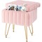 Simple Deluxe Vanity Chair Stool with Storage, Ottoman Soft Faux Fur Padded Makeup Seat, Adjustable Height Footst 3A88HKOTTOASMPNK - alternate 1