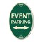 Signmission Event Parking Bidirectional Arrow, 12 Inch X 18 Inch Architectural Oval, Heavy Gauge Aluminum A-OV-G-1218-24084 - alternate 1