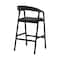Armen Living Apache Black Oak Wood and Faux Leather Bar Stool LCAPBABLK30 - alternate 3
