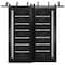 Sartodoors Sliding Closet Barn Bypass Doors 72x84 inches Black Solid Core Modern Interior QUADRO4088BBB-BLK-7284 - alternate 1