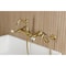 Kingston Brass Two-Handle Wall Mount Bridge Kitchen Faucet with Brass Sprayer, Brushed Brass KS2447PLBS - alternate 2