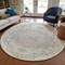Homeroots 8' Ivory Beige And Gray Round Oriental Washable Indoor Outdoor Area Rug 596634 - alternate 4