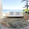 Homeroots 8' Sage Gray And Pink Round Abstract Washable Indoor Outdoor Area Rug 606124 - alternate 3