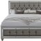 Homeroots Silver Wood And Tufted Linen Queen Bed Frame With Nailhead Trim 383836 - alternate 3