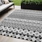 Homeroots 5' X 8' Black Gray And Ivory Quatrefoil Washable Indoor Outdoor Area Rug 583199 - alternate 1